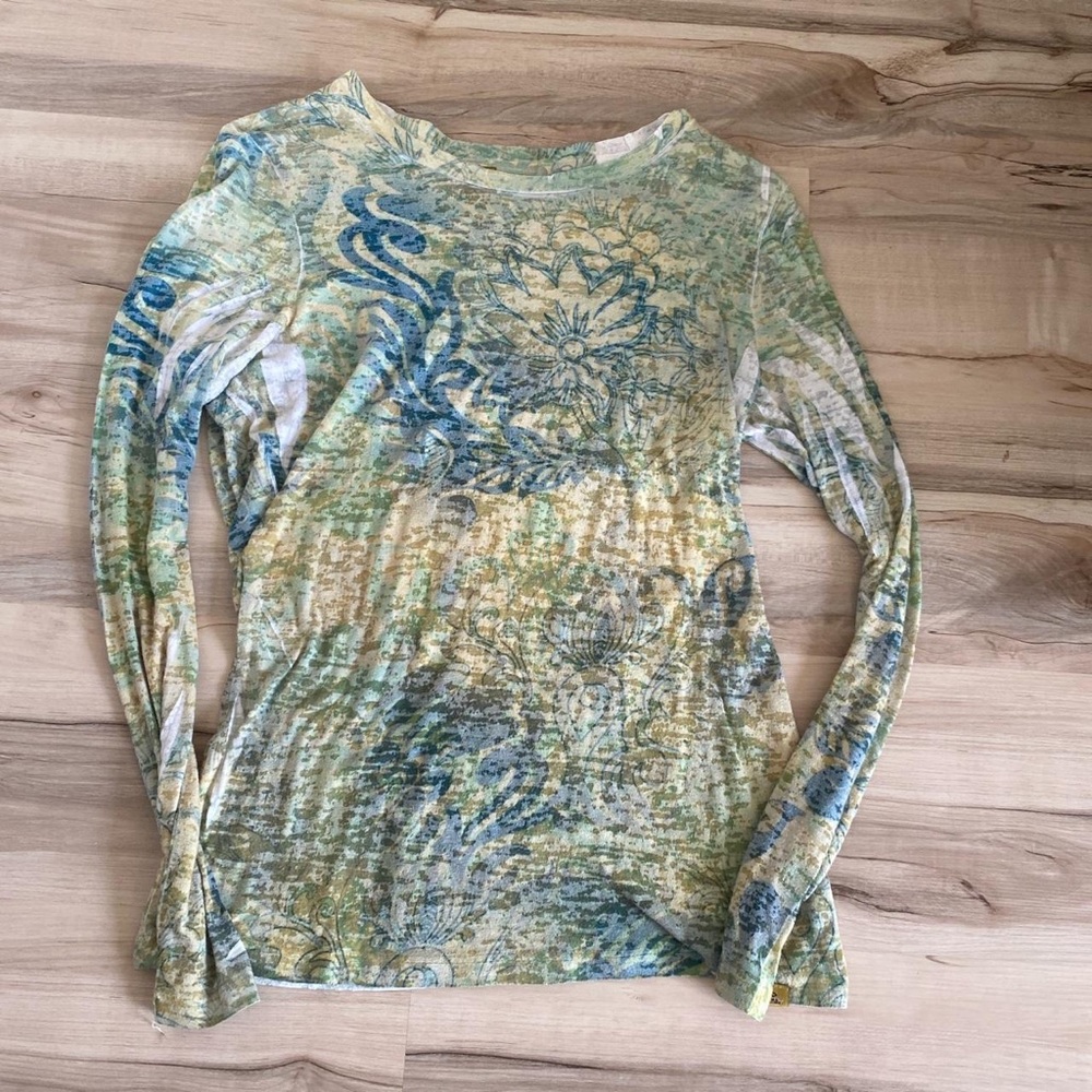 Prana See Through Long Sleeved Top